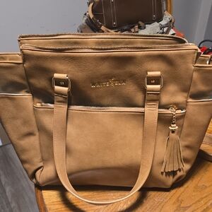 White Elm Tan Backpack Tote Bag